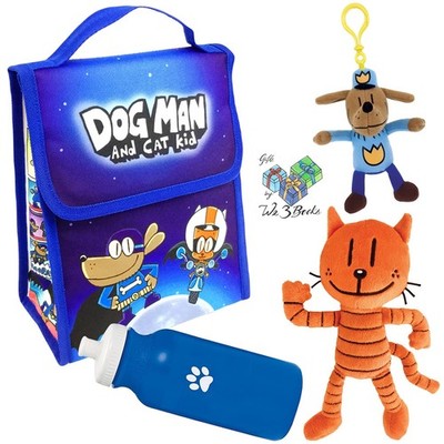 Dav Pilkey Dog Man Back To School Lunch Bag, Petey, Backpack Pull, Water Bottle