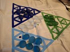 2001 Unique Limited Production  Hand Made 3 Player The Triangle Game Cloth Board — photo 5