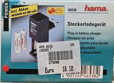 Hama Akku-Steckerladegerät SL 2/4 inkl. 2x Akku (AA) Akku Ladegerät Neu OVP
