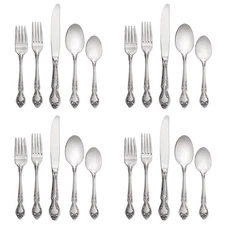 Lyon Queens Fancy 18/8 Stainless Steel 20pc. Flatware Set (Service for Four)