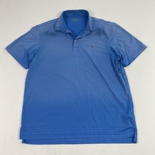 Vineyard Vines Polo Shirt Mens Large Blue Striped On-The-Go Sankaty Golf