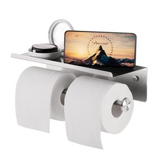 Toilet Paper Holder, 304 Stainless Steel Bathroom Double Roll Tissue Holder w...