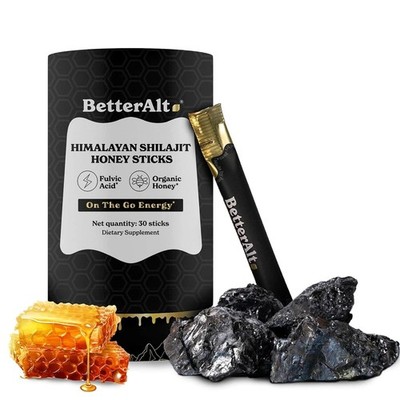 Better Alt Pure Himalayan Shilajit Honey Sticks with Organic Honey, Naturally Sw