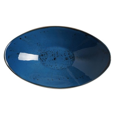 B-Ware Restposten Earth Colours Schale aus Porzellan Iris blau L:25cm B:16cm