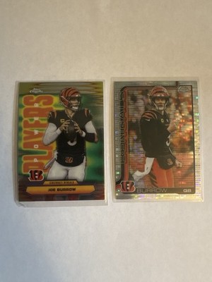 2025 Topps Chrome Football Joe Burrow Pulsar Refractor + Power Players Insert 2