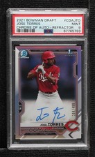 2021 Bowman Draft Chrome Pick Refractor /499 Jose Torres PSA 9 MINT Auto 0k20
