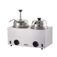 Server 81290 Twin Topping Warmer w/Pump & Lid/Ladle