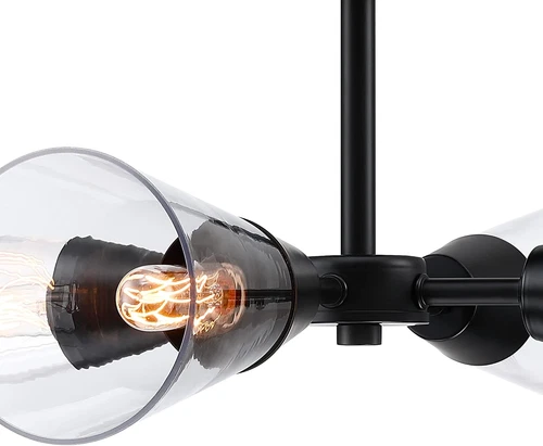 Matte Black 21" 4-Light Semi-Flush Ceiling Light Fixture by Norro - Picture 7 of 9