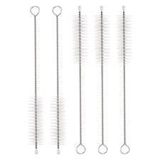 5Pcs Straw Cleaner Brush Set 6 Inch Length 15mm OD Nylon Bristles, White