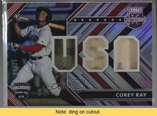 2018 Panini Elite Extra Edition USA Materials Purple 18/25 Corey Ray READ 0b5
