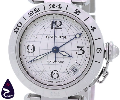 Tamanoya Cartier Pasha C Meridien GMT Unisex Automatic SS Date Silver Dial (W31