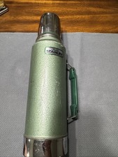 1985 Aladdin Stanley 1 Quart Green Steel Thermos Bottle Made in USA A-944DH