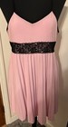Dress Womens XL Pink Black Sleeveless Pleated Skirt Lined Bra Vintage