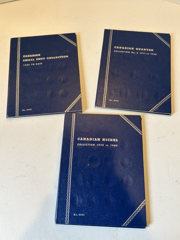 Lot Of 3 EMPTY Whitman Canadian Coin Folders NO COINS Cent, Nickel, Quarter