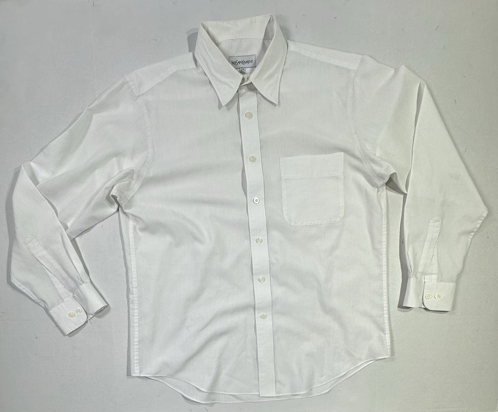 SAINT LAURENT (YSL) Camicia uomo Yves Saint Laurent 16 5 34 35 bianca manica lunga abbottonata classica