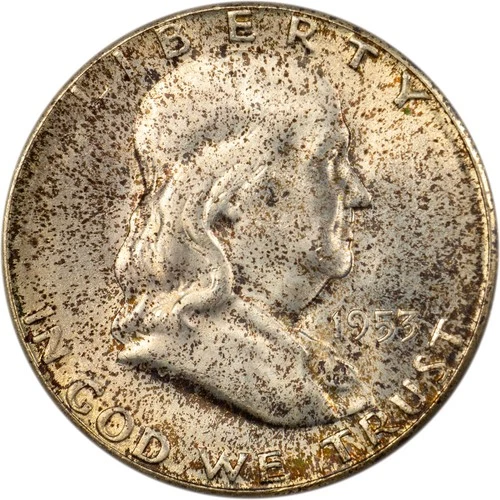 1953-S Franklin Half Dollar - PCGS MS66 - Original Mint Set Toned GEM!