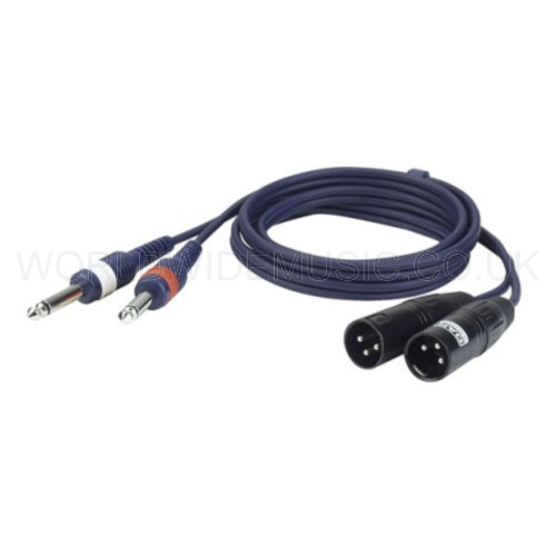 2 - 1/4"" MONO JACK PLUGS - 2 XLR (male) PLUGS - 1.5 Metres long