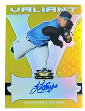 Jonathan Loaisiga 2018 Leaf Valiant Autograph Yellow #BAJL1 /10 Yankees Rookie