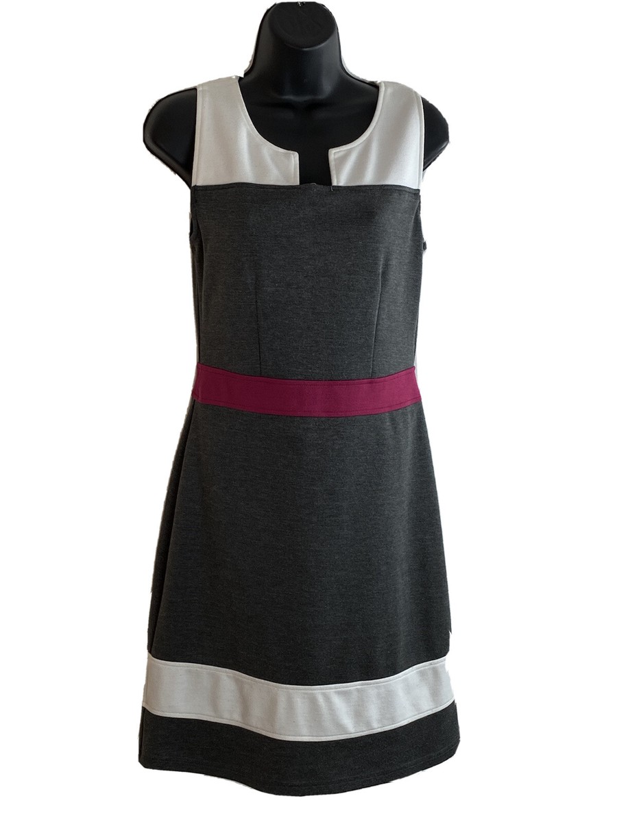 41 Hawthorn Dresses Sloan Color-block Ponte Shift Dress Gray Ivory  Sleeveless xs | eBay