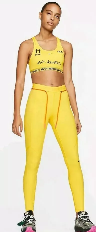 NIKE X OFF WHITE LEGGINGS SIZE MEDIUM IN YELLOW