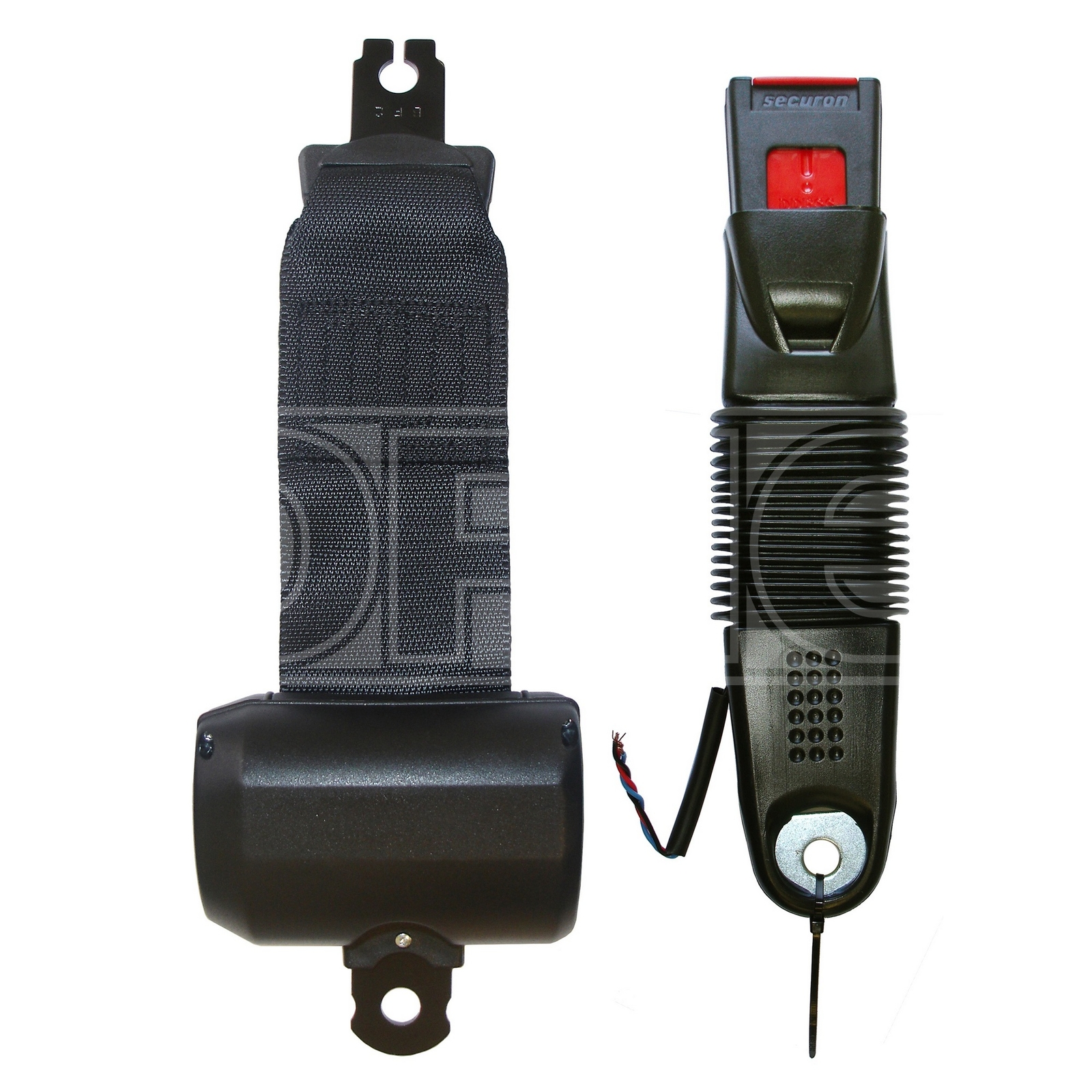 Retracting Rear Lap Seat Belt - Black - Twin Release Buckle - SECURON 3330/ASEL