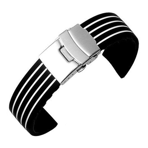 Silicone Rubber Watch Strap Band Waterproof Sport Deployment Clasp 18 20 22 24MM - Bild 2 von 28