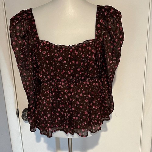 ASTR The Label Floral Print Smocked Babydoll Top - Size XL - NEW With Tags.