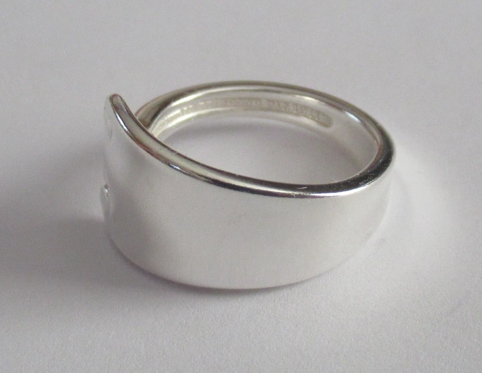 Anillo cuchara plata esterlina - Tiffany / flamenco - talla 8 (7 a 8) - 1911 Foto 3 de 4