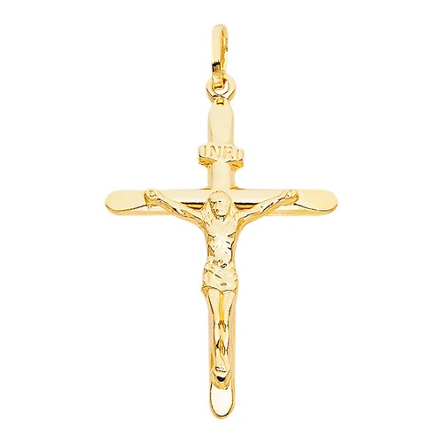 Colgante crucifijo cruz de Jesús religioso oro amarillo de 14 K para hombre y mujer - Imagen 10 de 19
