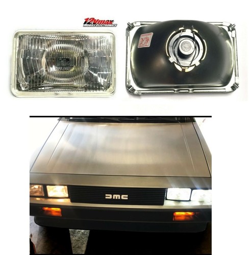 4x6 SEMI SEALED CLEAR 2 PAIR H4 CONVERSION HEADLIGHT + H4 LED WHITE BULBS HL04LF - Picture 5 of 6