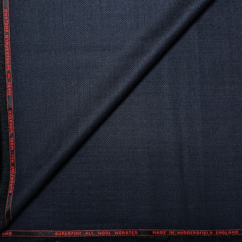 4.3m Stunning MADE IN ENGLAND Navy Blue wool worsted suiting Suit fabric - Picture 3 of 4