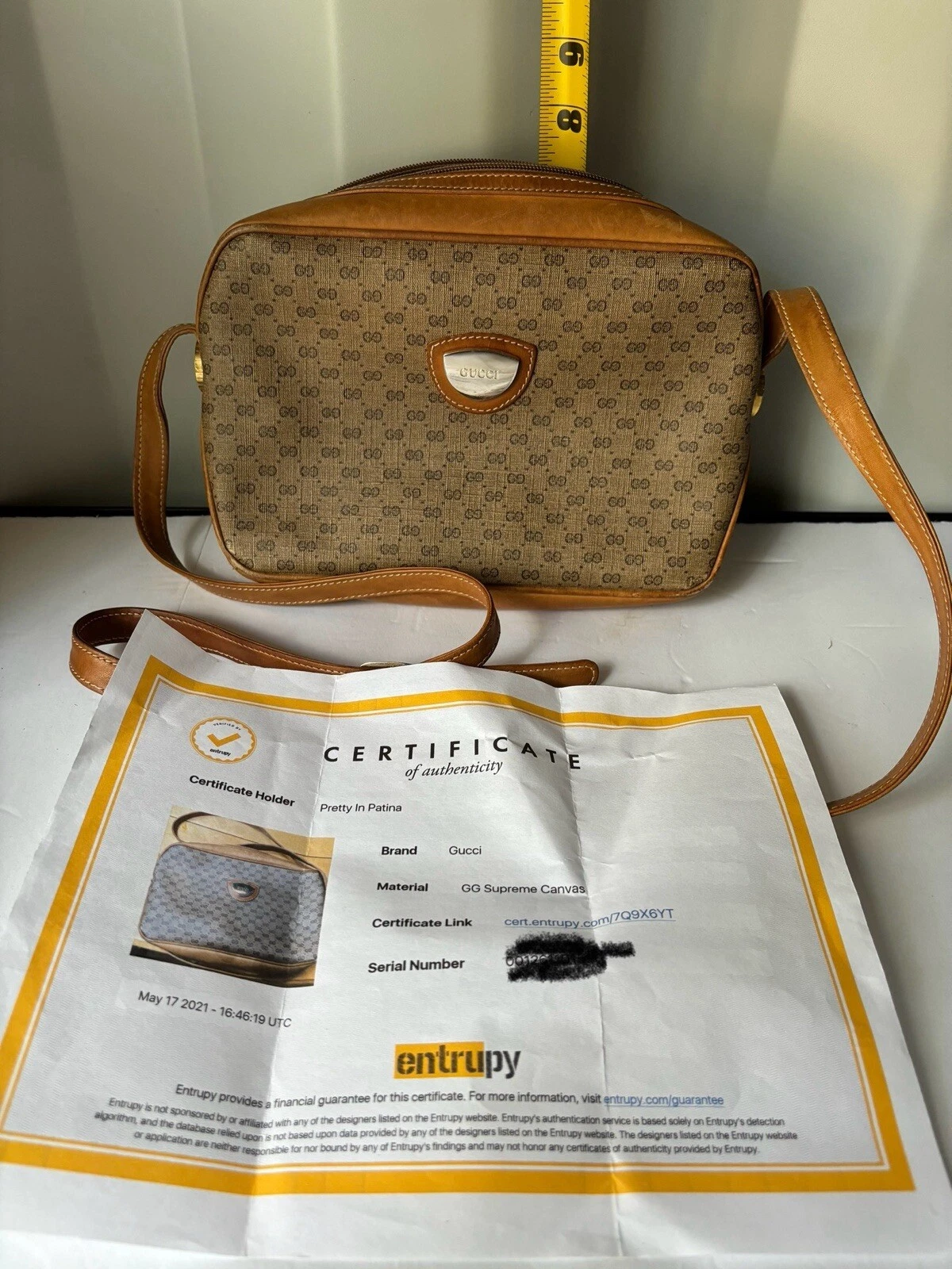 Sac à main vintage Gucci Supreme avec certificat d'authenticité