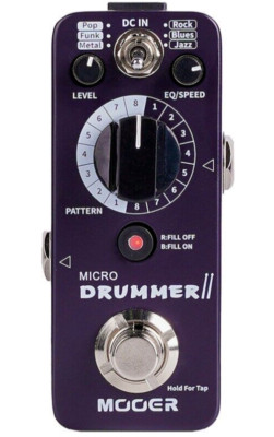 Mooer Compact 'Micro Drummer II' Digital Drum Machine Pedal. MDM2