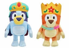 Bluey PRINCESS BLUEY QUEEN BINGO Plush ROYAL CROWN SET 7" Toy Stuffed Animal