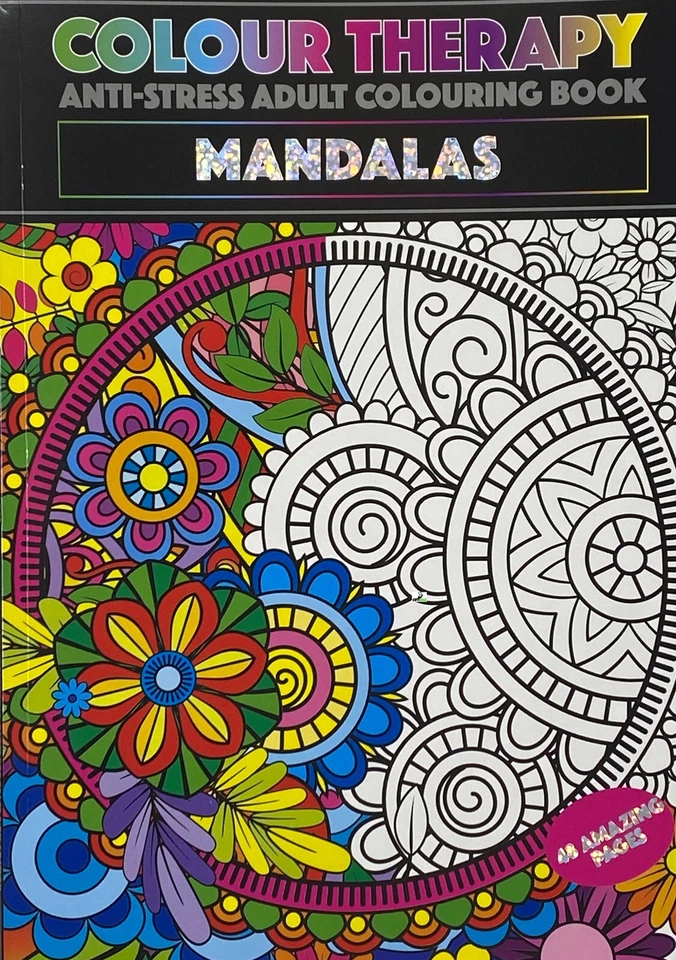 Adult Colouring Book Amazing Mandalas Geometrirns Flowers Shapes
