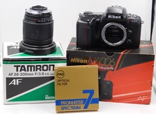 Vintage Nikon AE N6006 35mm SLR Body & Tamron AF 28-200mm F/3.8 Lens