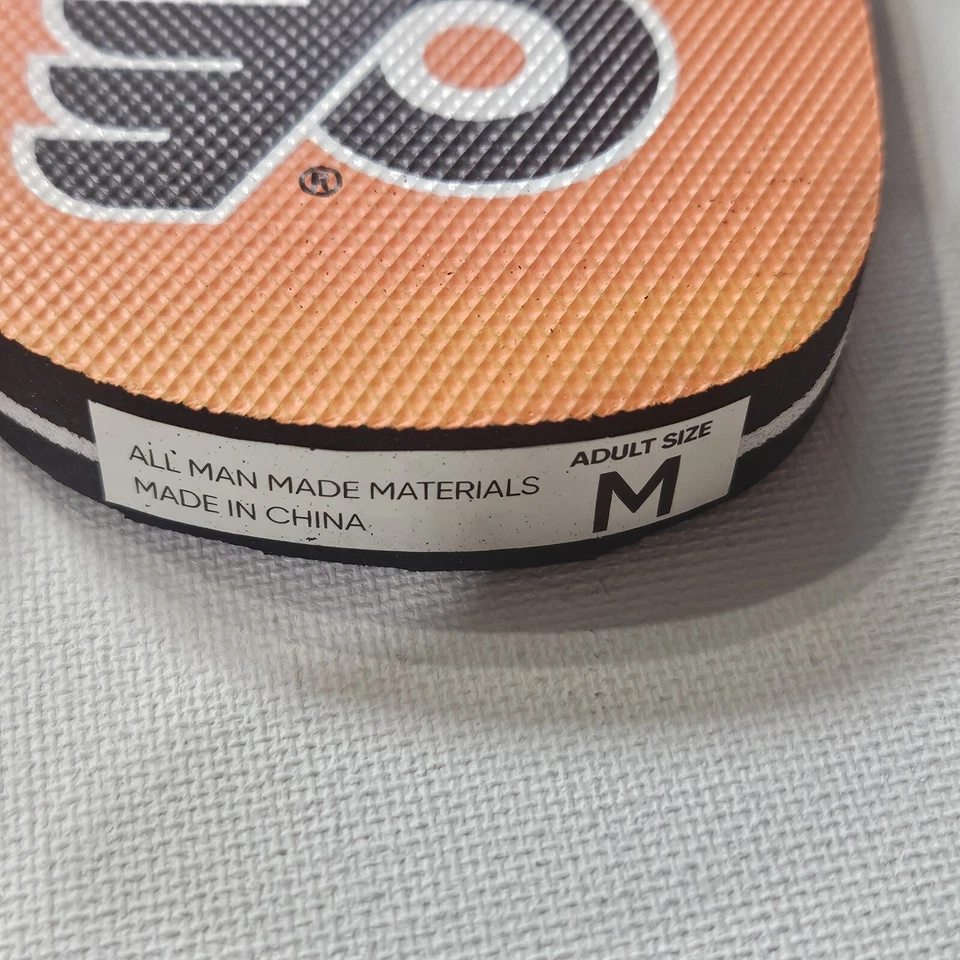 Sandalias Chanclas Philadelphia Flyers Para Hombre Medianas Foco Marrón Naranja NHL Oficiales Foto 4 de 4