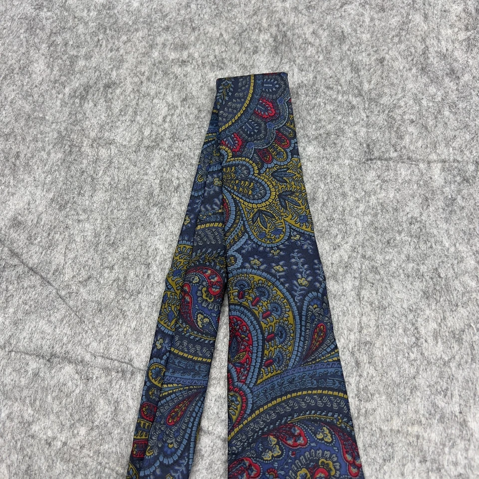 Галстук Neiman Marcus мужской синий красный пейсли классический 100% шелк сделано в США - Изображение 2 из 4