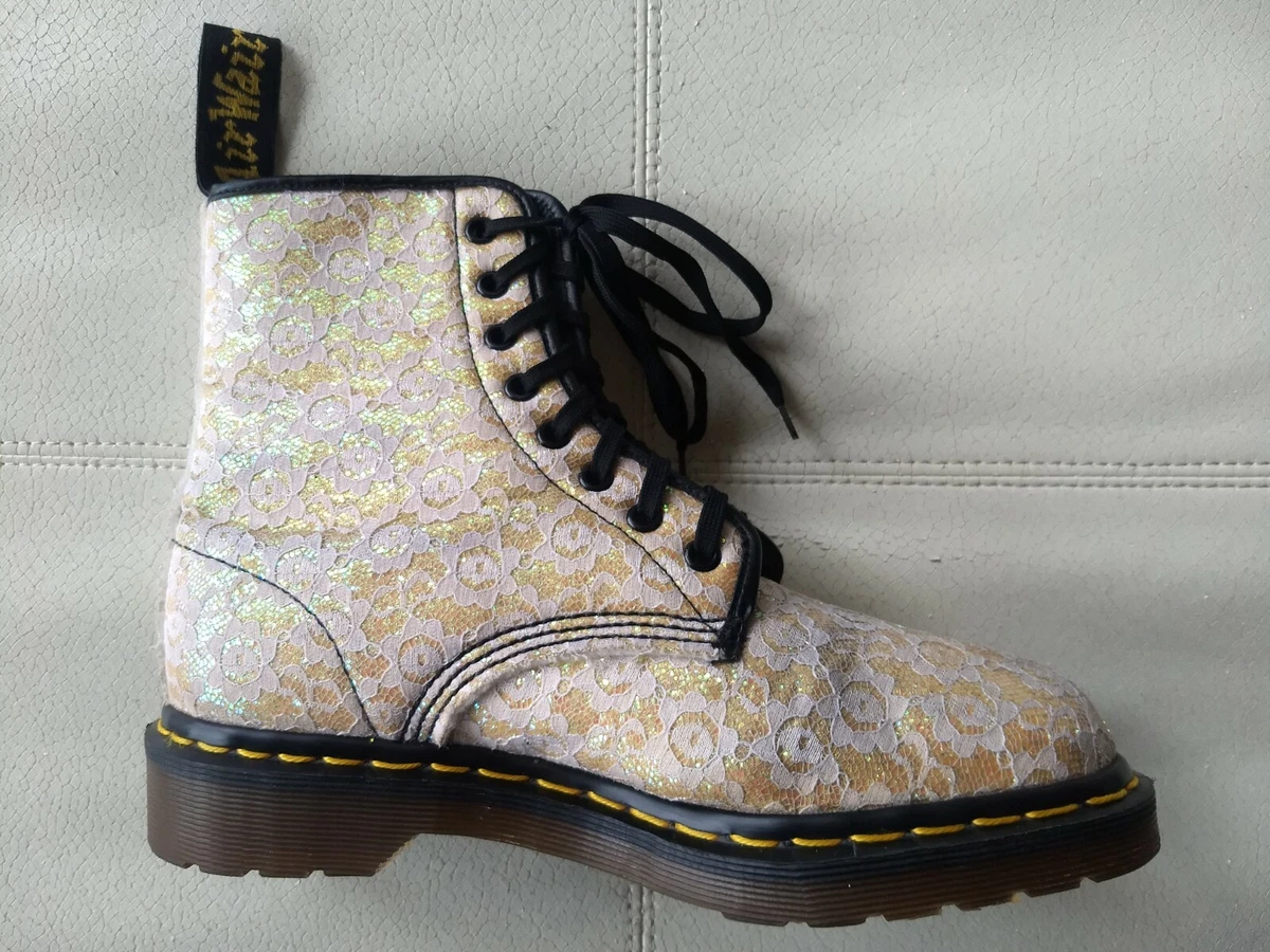 Dr martens pascal clearance boot in white glitter
