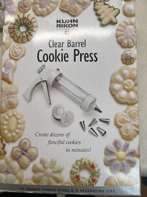 Kuhn Rikon clear barrel cookie press w box