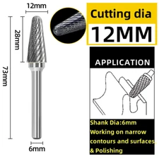 Carbide Burs Tungsten Steel Bur Polishing Bur Drills shank:1/4" Single Cut:1/2''