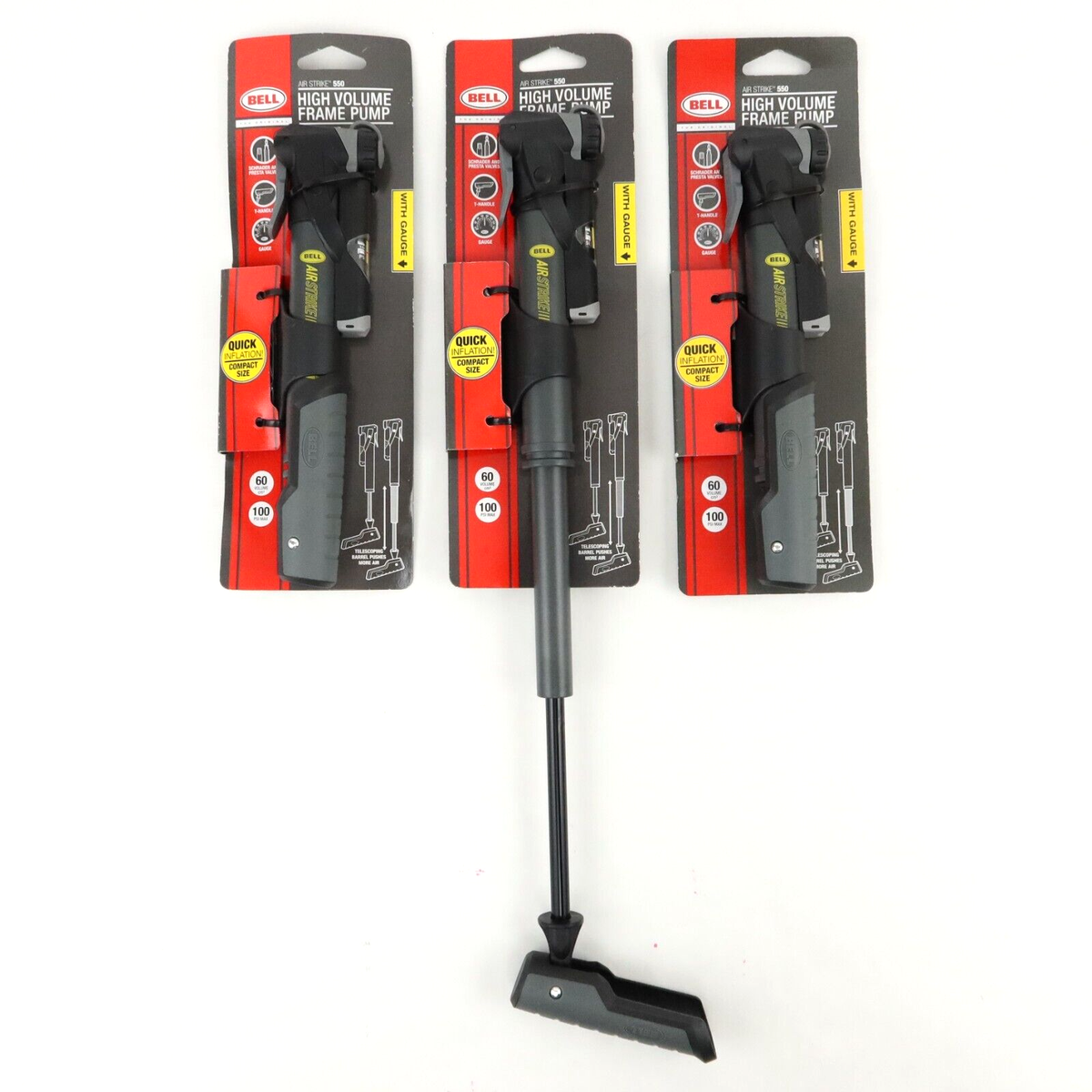 Bell Bike Frame Pump Air Strike 550 High Volume Schrader Presta