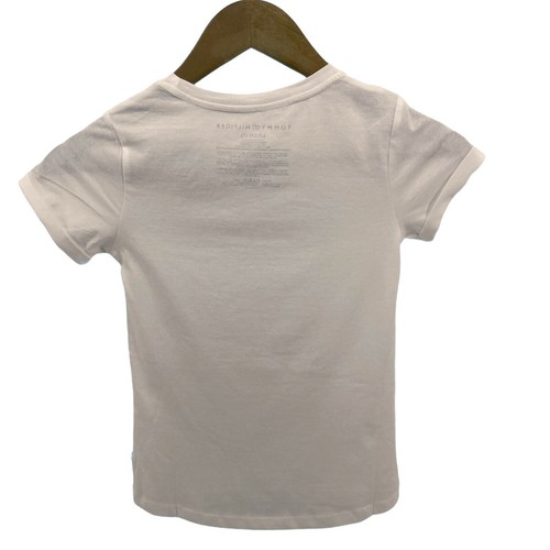 Tommy Hilfiger Shirt Girls Small White Crewneck Heart Interactive Logo Heart New - Picture 3 of 8