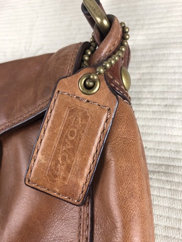 Coach Vintage 11427 Bleeker Legacy Tattersall Flap Shoulder Bag Tan Brown Y2K - Imagen 6 de 17