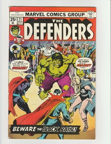 The Defenders #21 bande dessinée Marvel âge du bronze Hulk pluie noire 6,5 FINE+ - Photo 1 sur 2