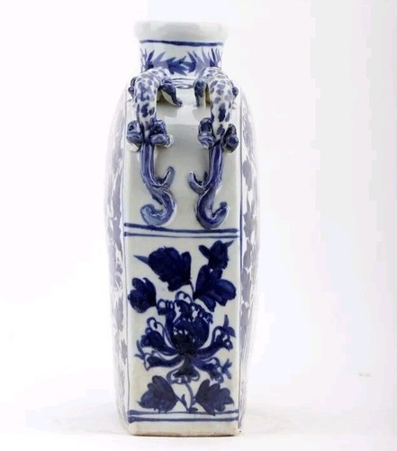 Vaso Ming uccellini/fiori in porcellana cinese vintage - 12"H - Foto 3 di 4