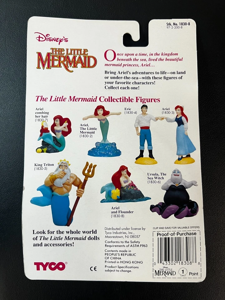 "Figura coleccionable sellada TYCO Disney Little Mermaid 2,5"" Ariel y Flounder" Foto 2 de 2