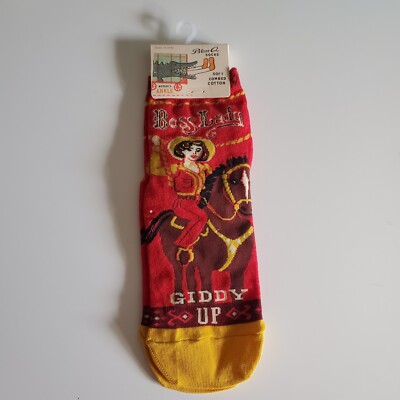 Blue Q Boss Lady Cowgirl Western Rodeo Horse Socks Women Size 5-10 NWT