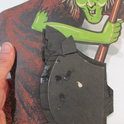 Vintage Beistle Green Witch Black Honeycomb Cauldron Tissue Die Cut HALLOWEEN - Picture 8 of 9