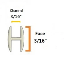 3/16inch Round H Lead Came (RH5 - 6 feet) - 3/16 channel - free shipping